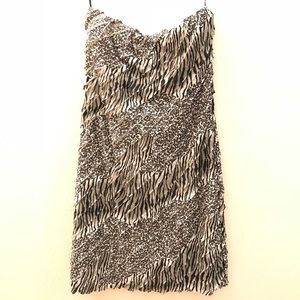Strapless Animal Print Dress